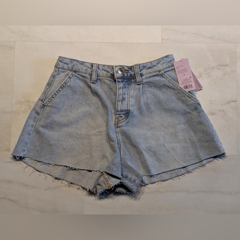 Wild Fable Size 0 Women's Super-High Rise Jean Shorts Blue Denim